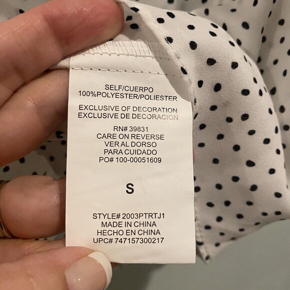 Bundle of Two Tops Women’s Small White Yellow Takara H&M Polka Dot Casual Career - Picture 6 of 16